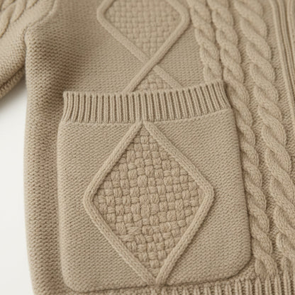 Cárdigan de punto trenzado con cuello de chal para hombre-Cardigan for men-Casaluzia