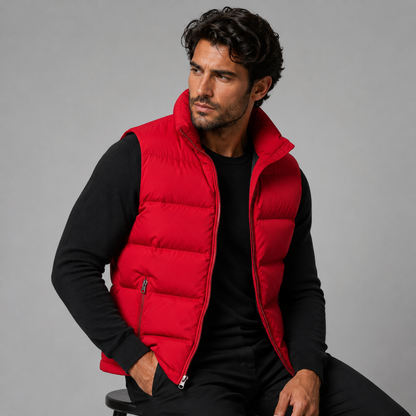 Chaleco acolchado para hombre con bolsillos con cremallera-Vests for men-Casaluzia