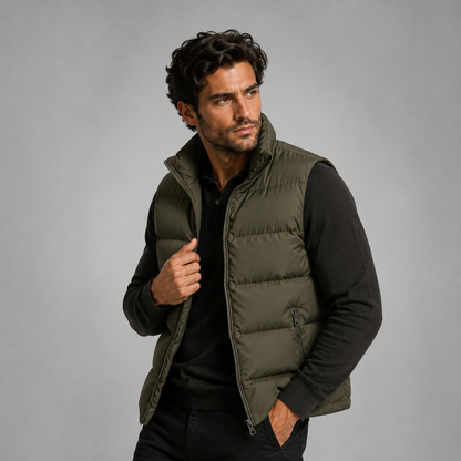Chaleco acolchado para hombre con bolsillos con cremallera-Vests for men-Casaluzia