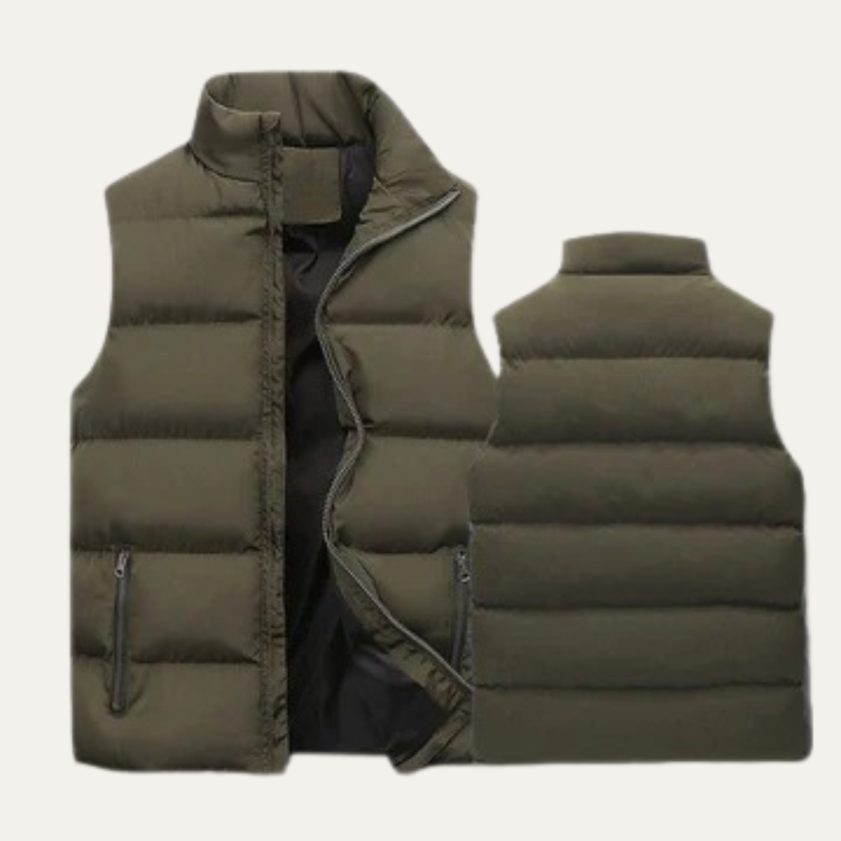 Chaleco acolchado para hombre con bolsillos con cremallera-Vests for men-Casaluzia