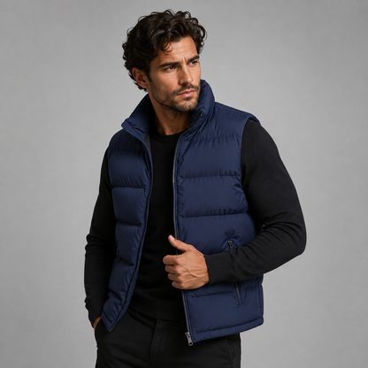 Chaleco acolchado para hombre con bolsillos con cremallera-Vests for men-Casaluzia