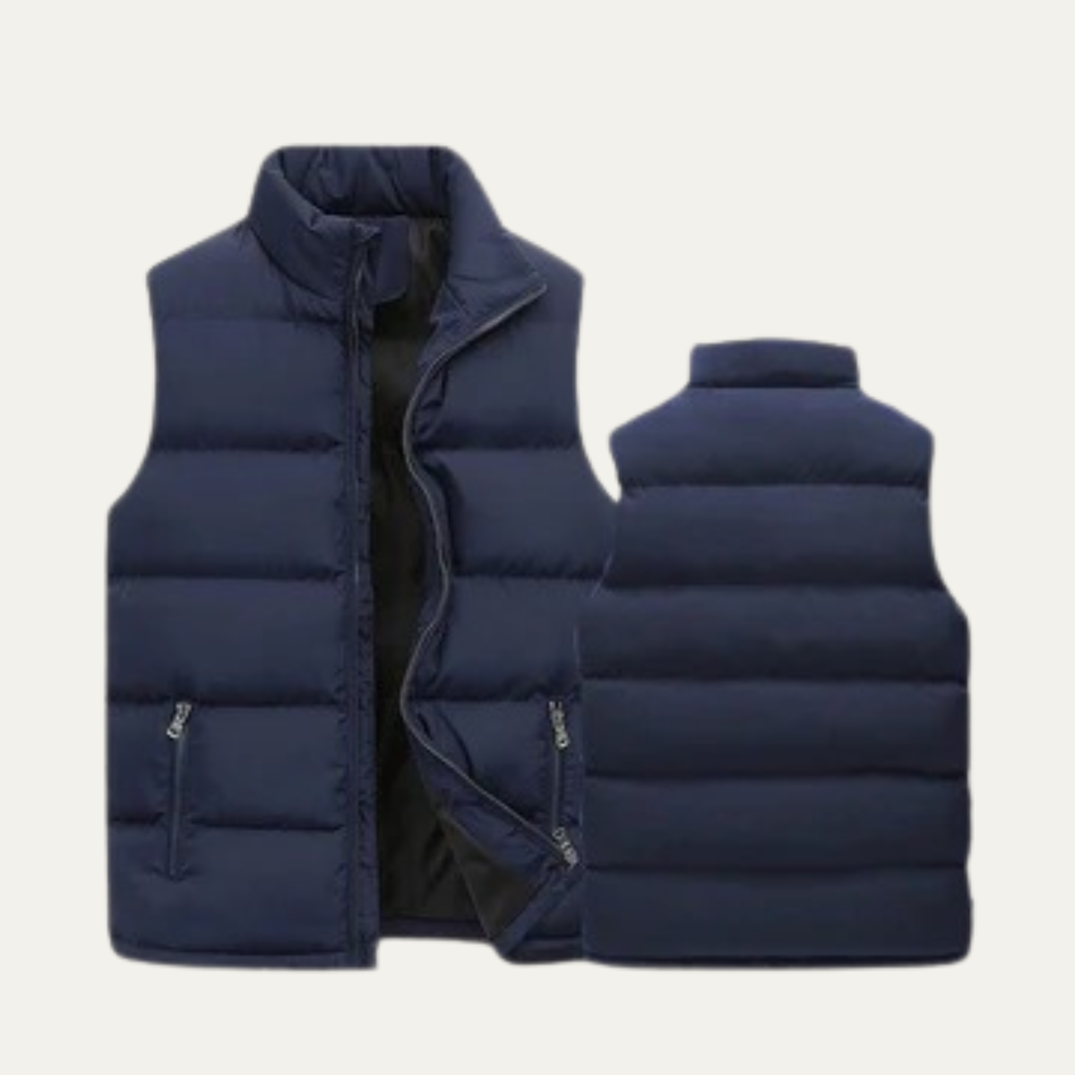 Chaleco acolchado para hombre con bolsillos con cremallera-Vests for men-Casaluzia