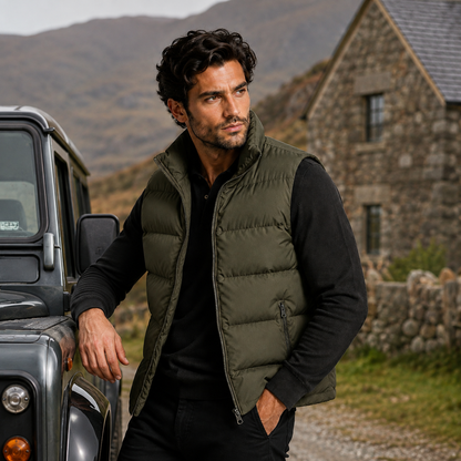 Chaleco acolchado para hombre con cuello alzado-Vests for men-Casaluzia
