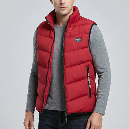 Chaleco acolchado para hombre con cuello alzado y cremallera-Vests for men-Casaluzia