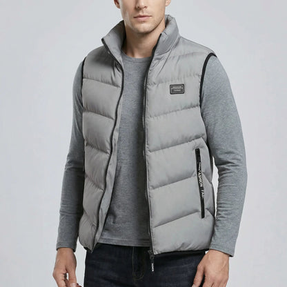 Chaleco acolchado para hombre con cuello alzado y cremallera-Vests for men-Casaluzia