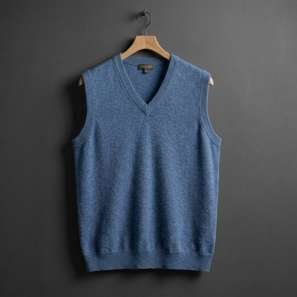 Chaleco de punto con cuello en V para hombre-Vests for men-Casaluzia
