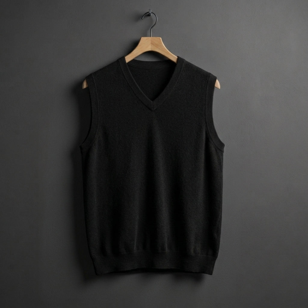 Chaleco de punto con cuello en V para hombre-Vests for men-Casaluzia