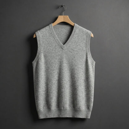 Chaleco de punto con cuello en V para hombre-Vests for men-Casaluzia