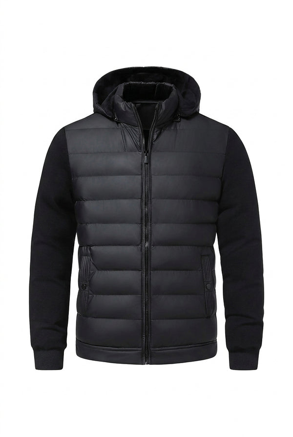 Chaqueta acolchada híbrida para hombre con capucha-Jackets for men-Casaluzia