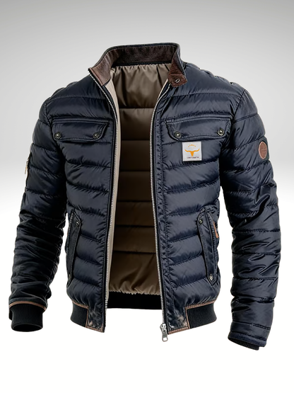 Chaqueta bomber acolchada para hombre con bolsillos con solapa-Jackets for men-Casaluzia
