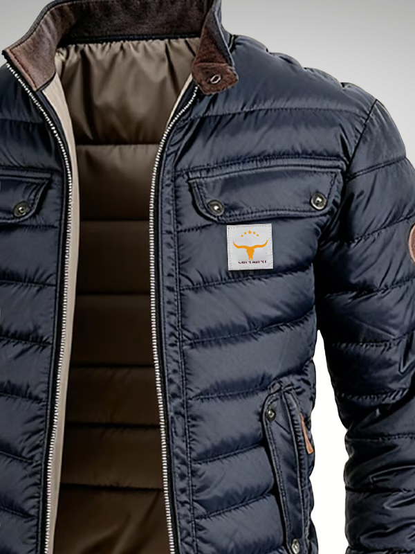 Chaqueta bomber acolchada para hombre con bolsillos con solapa-Jackets for men-Casaluzia