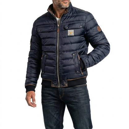 Chaqueta bomber acolchada para hombre con bolsillos con solapa-Jackets for men-Casaluzia