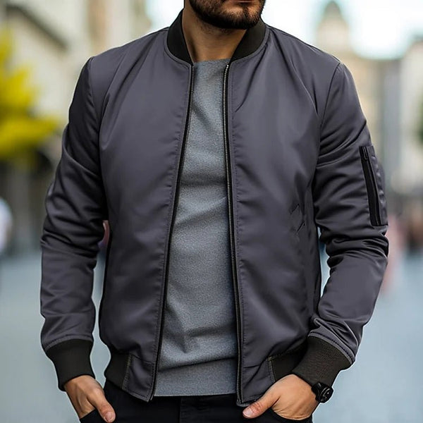 Chaqueta bomber para hombre con bolsillo con cremallera en la manga-Jackets for men-Casaluzia