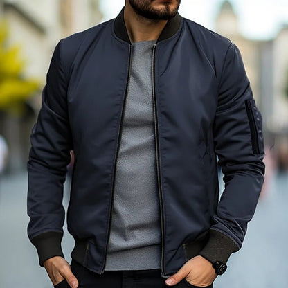 Chaqueta bomber para hombre con bolsillo con cremallera en la manga-Jackets for men-Casaluzia