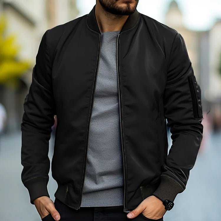 Chaqueta bomber para hombre con bolsillo con cremallera en la manga-Jackets for men-Casaluzia