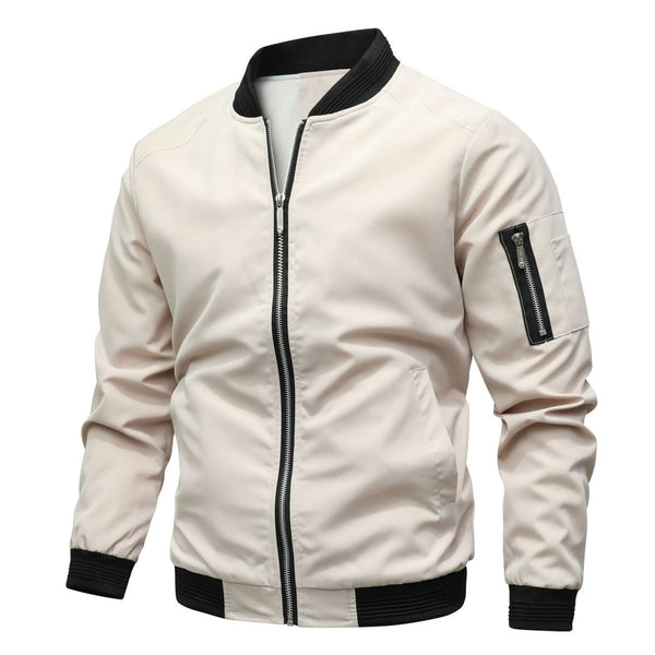 Chaqueta bomber para hombre con bolsillo con cremallera en la manga-Jackets for men-Casaluzia