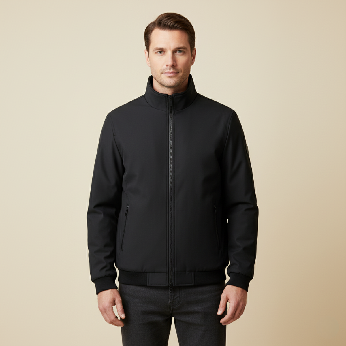 Chaqueta Bomber para Hombre con Cuello Alzado y Forro Polar-Jackets for men-Casaluzia