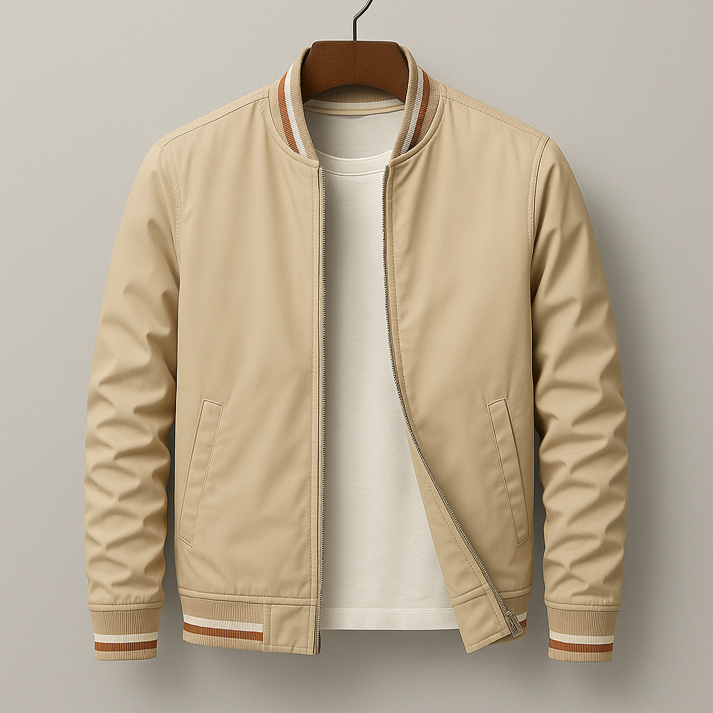 Chaqueta Bomber para Hombre con Ribetes a Rayas-Jackets for men-Casaluzia