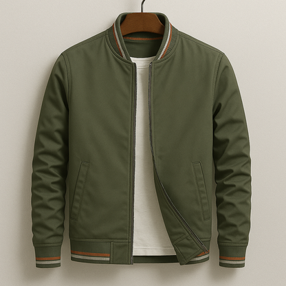 Chaqueta Bomber para Hombre con Ribetes a Rayas-Jackets for men-Casaluzia