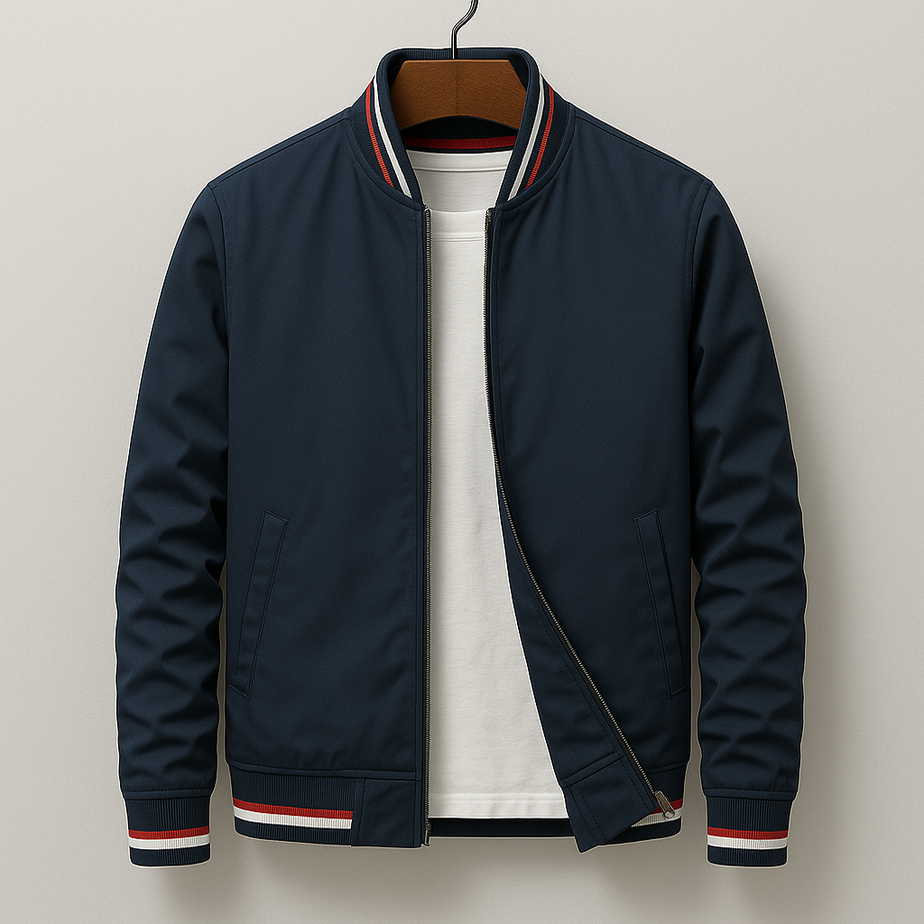Chaqueta Bomber para Hombre con Ribetes a Rayas-Jackets for men-Casaluzia