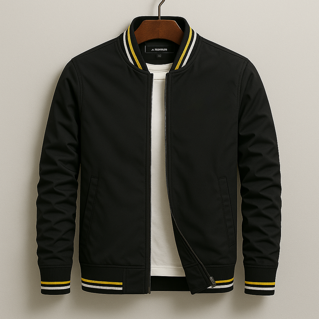 Chaqueta Bomber para Hombre con Ribetes a Rayas-Jackets for men-Casaluzia