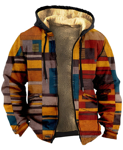 Chaqueta con capucha para hombre con estampado geométrico-Jackets for men-Casaluzia