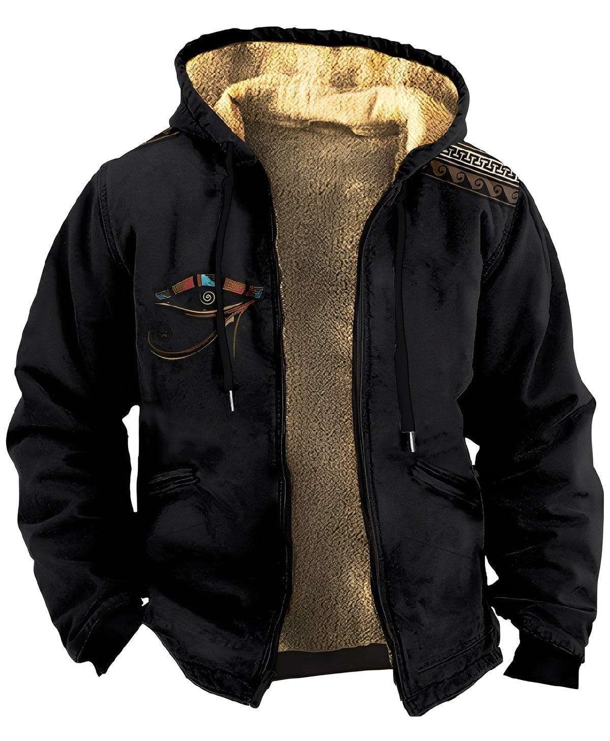 Chaqueta con capucha para hombre con estampado geométrico-Jackets for men-Casaluzia