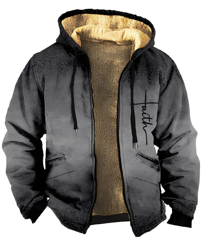 Chaqueta con capucha para hombre con estampado geométrico-Jackets for men-Casaluzia