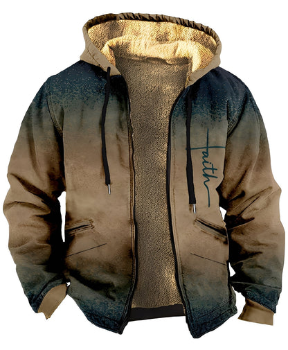 Chaqueta con capucha para hombre con estampado geométrico-Jackets for men-Casaluzia