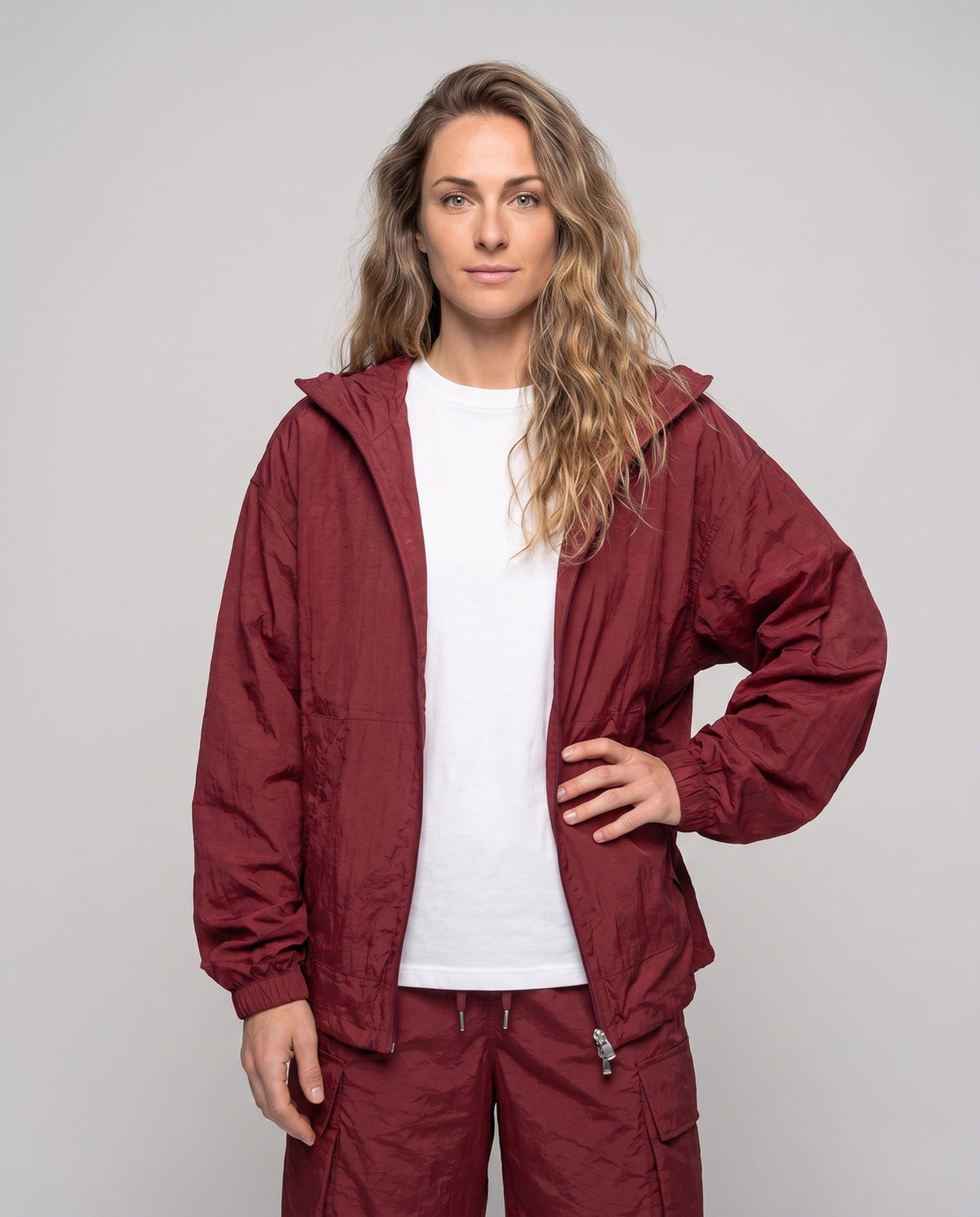 Chaqueta Cortavientos con Capucha y Cremallera para Mujer-Jacket for women-Casaluzia