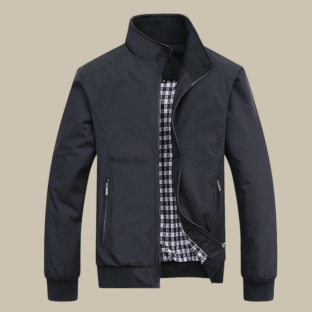 Chaqueta de entretiempo para hombre con cuello alzado y cremallera-Jackets for men-Casaluzia