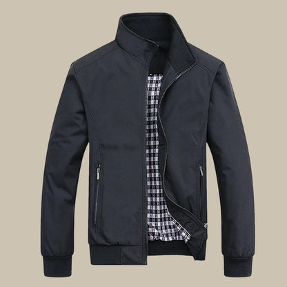 Chaqueta de entretiempo para hombre con cuello alzado y cremallera-Jackets for men-Casaluzia