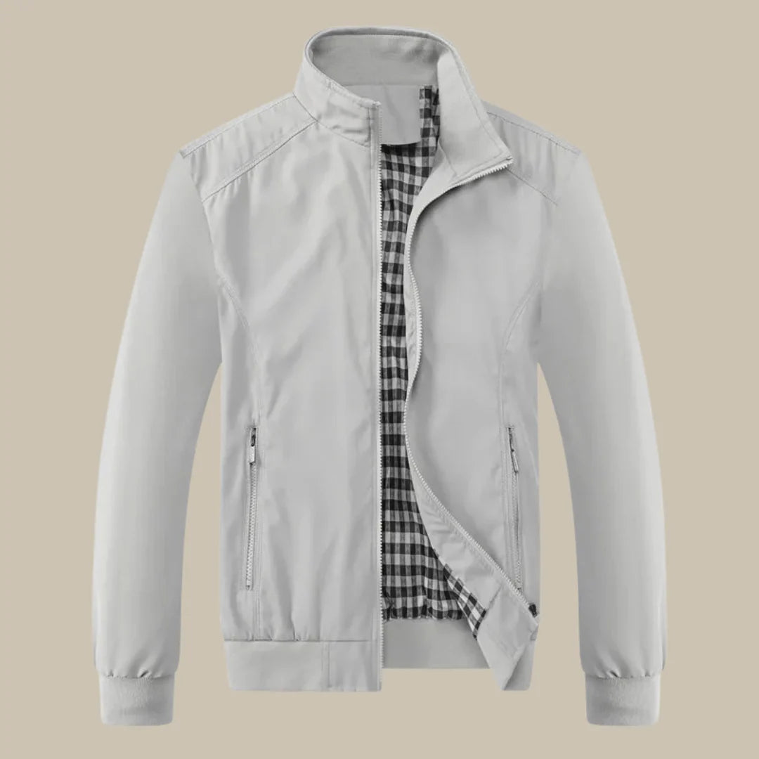 Chaqueta de entretiempo para hombre con cuello alzado y cremallera-Jackets for men-Casaluzia