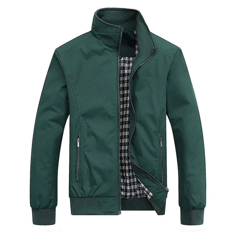 Chaqueta de entretiempo para hombre con cuello alzado y cremallera-Jackets for men-Casaluzia