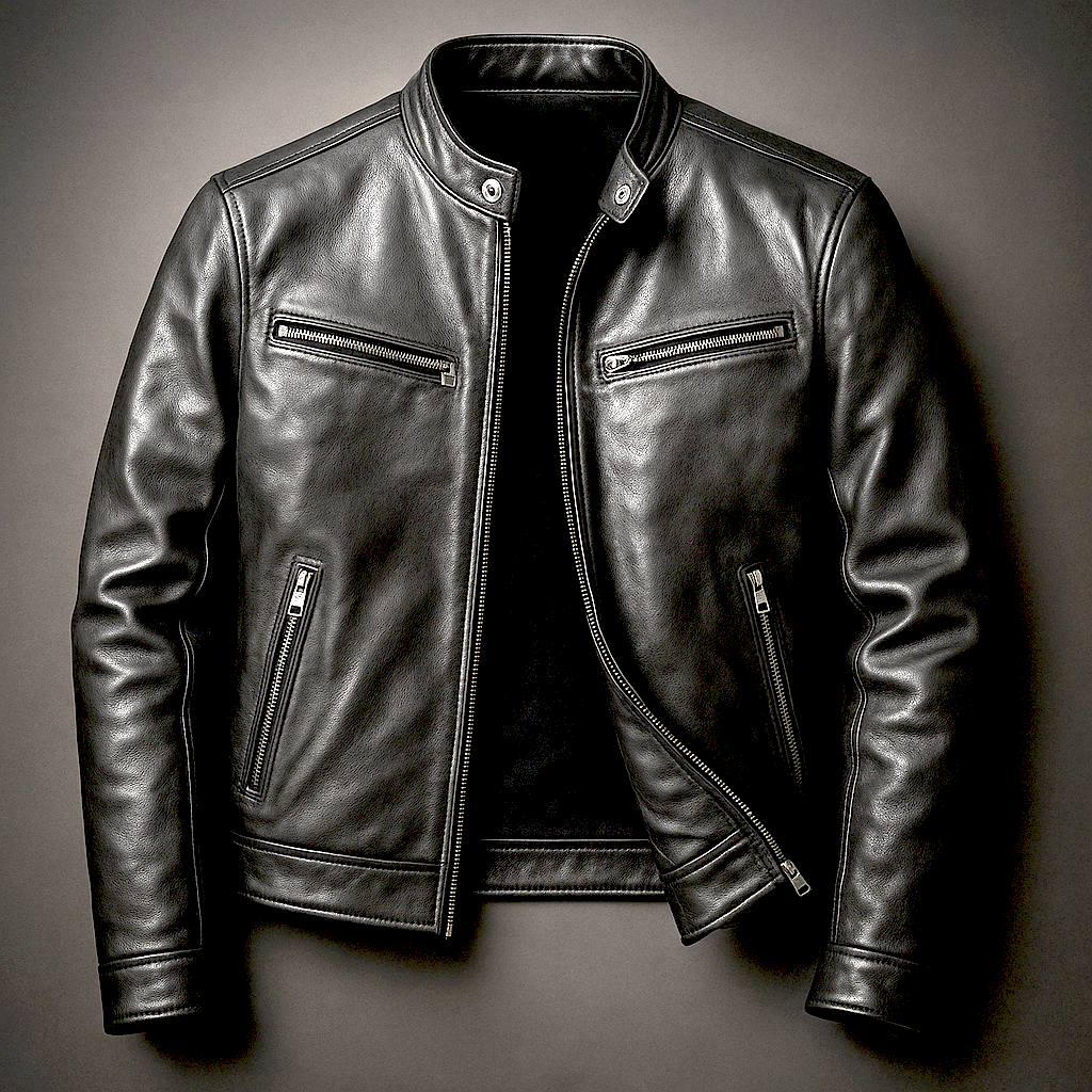 Chaqueta de hombre con cuello alzado y cremallera frontal-Jackets for men-Casaluzia