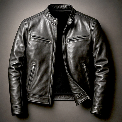 Chaqueta de hombre con cuello alzado y cremallera frontal-Jackets for men-Casaluzia