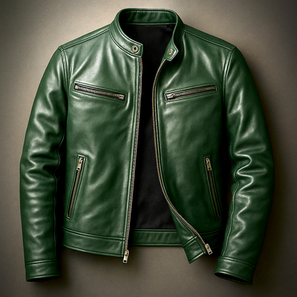 Chaqueta de hombre con cuello alzado y cremallera frontal-Jackets for men-Casaluzia