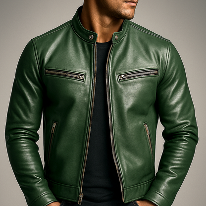 Chaqueta de hombre con cuello alzado y cremallera frontal-Jackets for men-Casaluzia