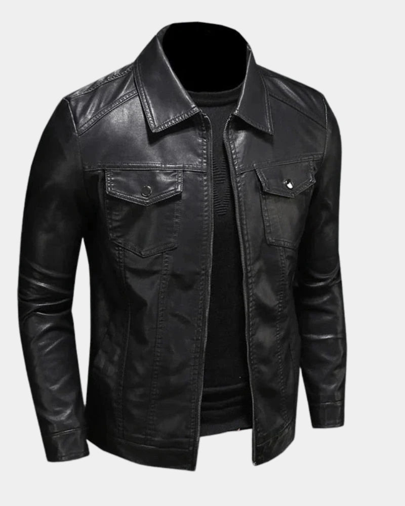 Chaqueta de material sintético para hombre con bolsillos de solapa-Jackets for men-Casaluzia
