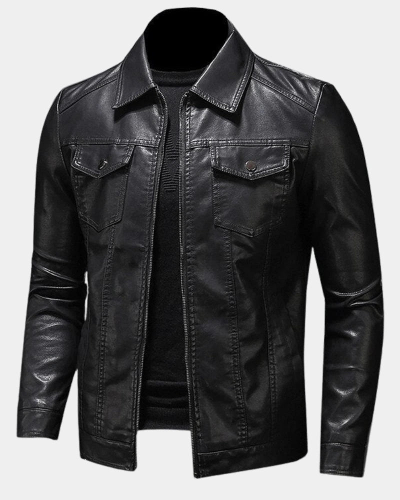 Chaqueta de material sintético para hombre con bolsillos de solapa-Jackets for men-Casaluzia