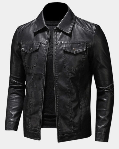 Chaqueta de material sintético para hombre con bolsillos de solapa-Jackets for men-Casaluzia