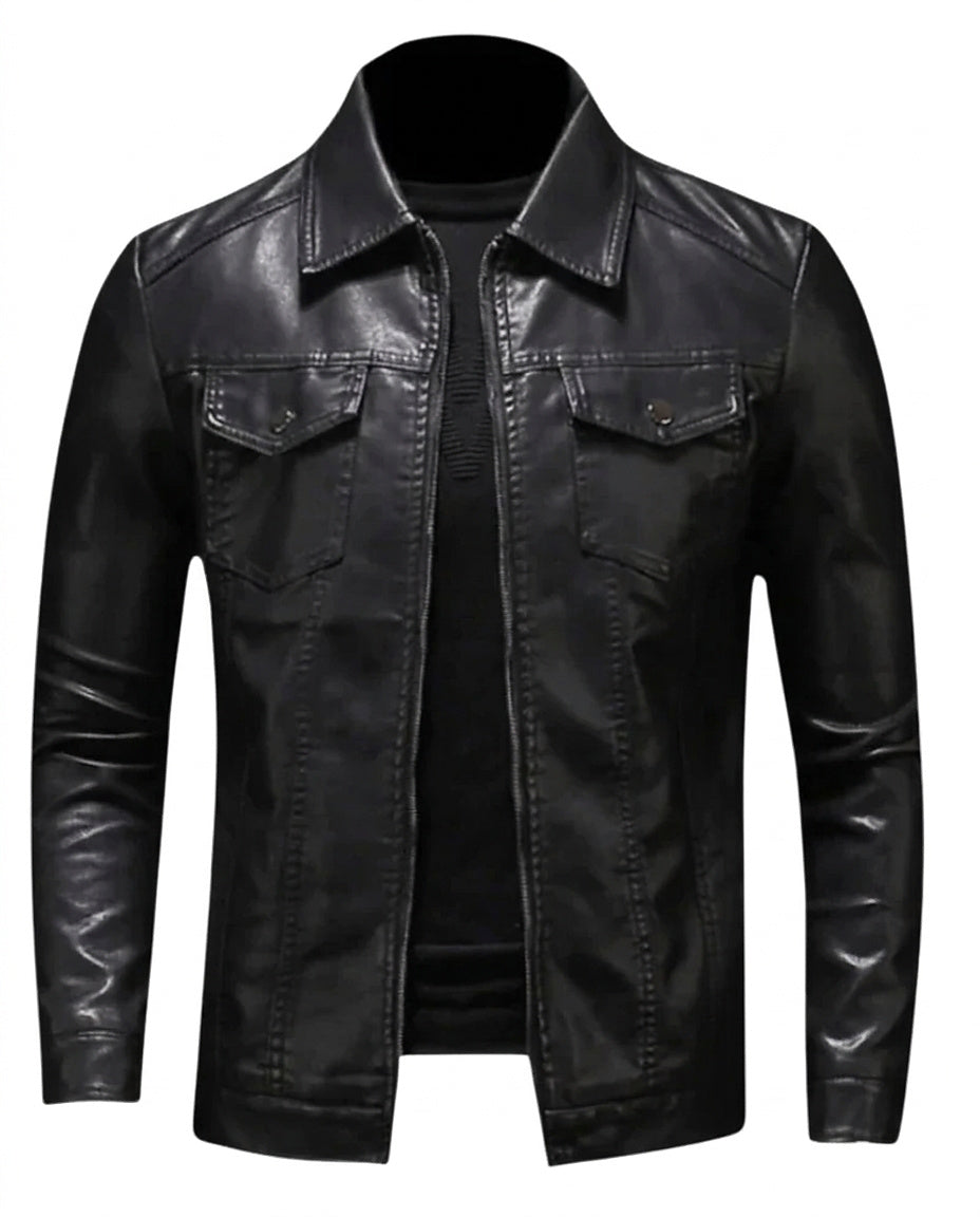Chaqueta de material sintético para hombre con bolsillos de solapa-Jackets for men-Casaluzia