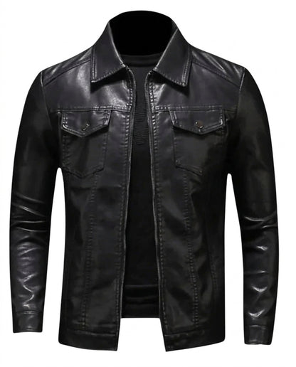 Chaqueta de material sintético para hombre con bolsillos de solapa-Jackets for men-Casaluzia