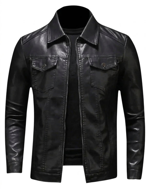 Chaqueta de material sintético para hombre con bolsillos de solapa-Jackets for men-Casaluzia