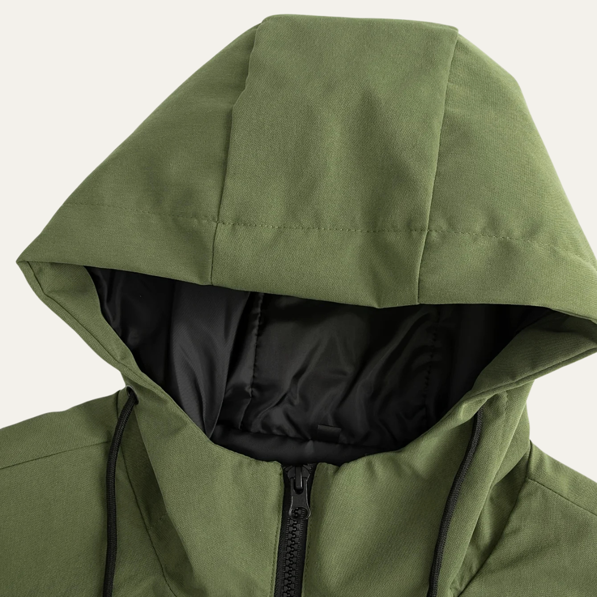 Chaqueta larga con capucha para hombre con cordón y cremallera frontal-Jackets for men-Casaluzia