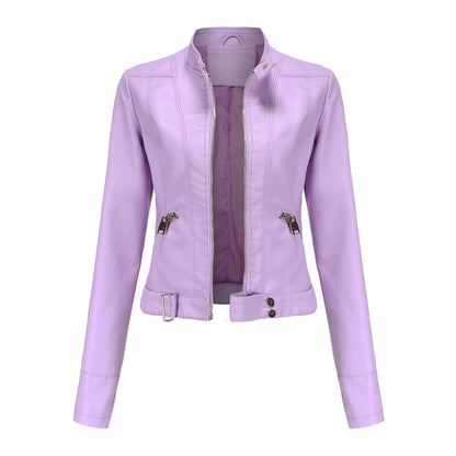 Chaqueta motera para mujer con cuello alzado y cremalleras-Jacket for women-Casaluzia
