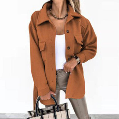 Chaqueta tipo camisa con botones para mujer-Shirts for women-Casaluzia