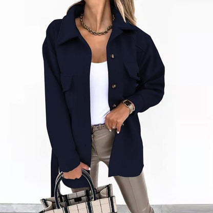 Chaqueta tipo camisa con botones para mujer-Shirts for women-Casaluzia