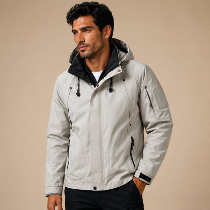 Chaqueta utilitaria con capucha para hombre y forro en contraste-Jackets for men-Casaluzia