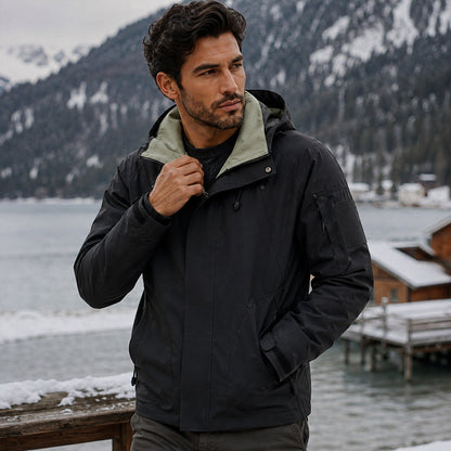 Chaqueta utilitaria con capucha para hombre y forro en contraste-Jackets for men-Casaluzia